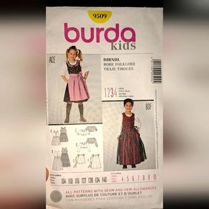 Kids Burda Pattern 9509 Robe Forklore Sizes 4-10. Cut-altogether